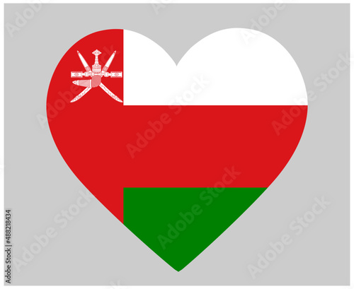 Free Download Oman Flag National Asia Emblem Heart Icon Vector Illustration Abstract Design Element - GFXLoad
