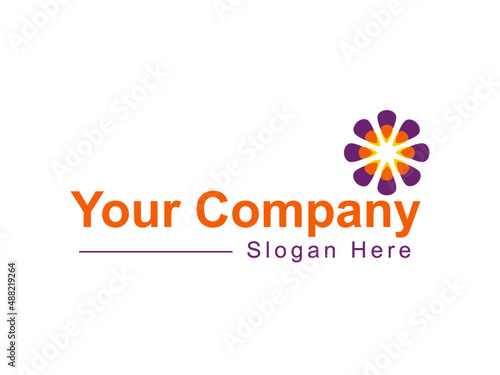 Minimalist elegant flower logo vector and template