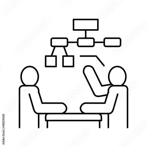 business order presentation line icon vector illustration