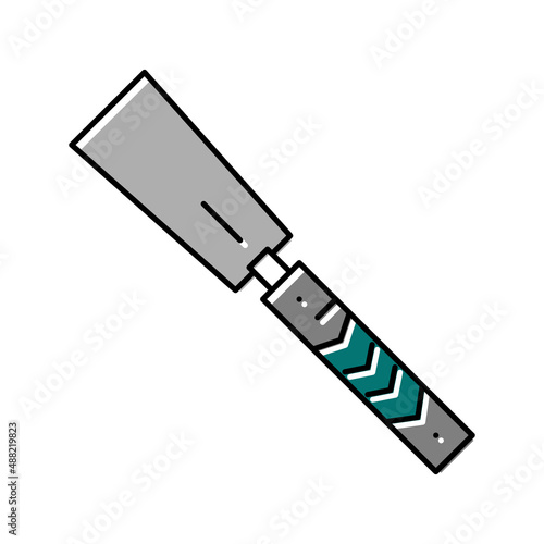 japanese saw carpenter accessory color icon vector illustration