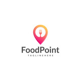 Food Location or point Icon Logo Design vector