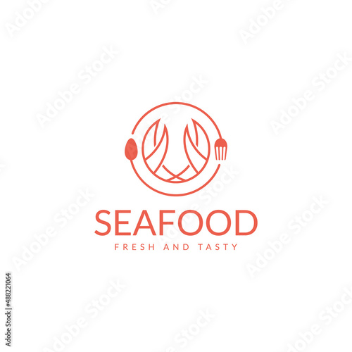 crawfish, shrimp, lobster claw, seafood logo design