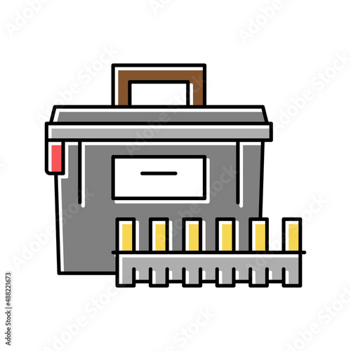 ammo box color icon vector illustration