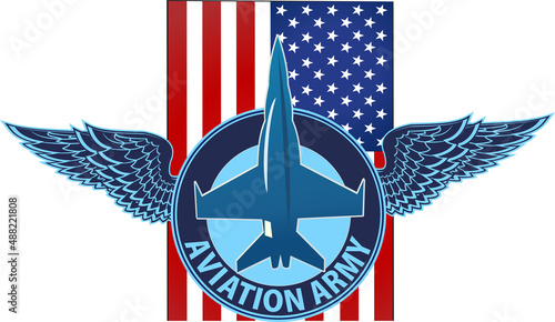Air Force. Aviation Army. Eagle fighter jet.  