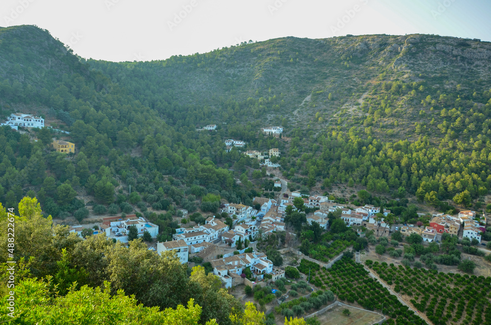 The village of Benirrama in the green mountains near the Mediterranean coast
