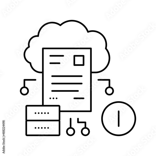 cloud storage incident line icon vector illustration