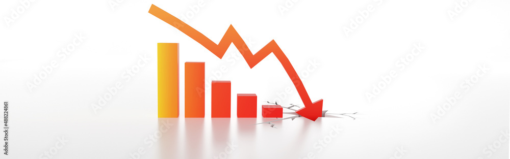 Econimical crisis concept. Spread in the world, economy is down. 3d illustration Econimical crisis concept. Spread in the world, economy is down. 3d illustration