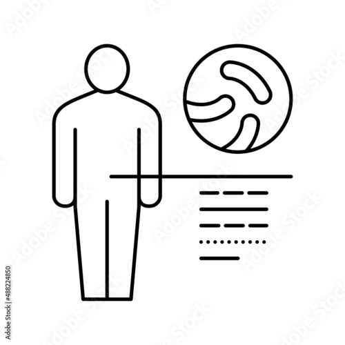 intestine microflora line icon vector illustration