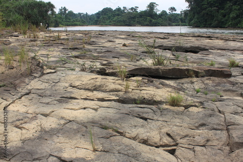 Rocky river landscape that you will certainly not see, natural image in the middle of the Congolese flora