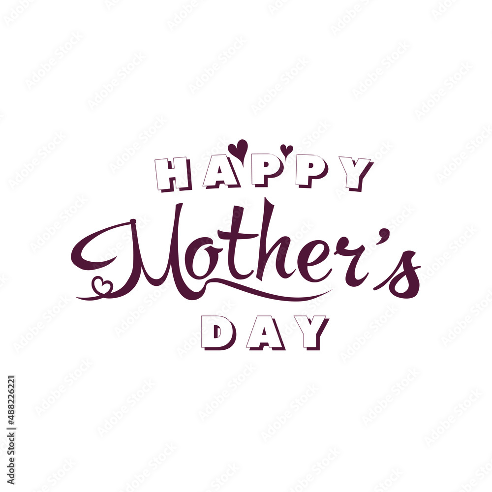 Happy mothers day vector lettering. Decorative greeting element you can use for sublimation, cutting, cards, bunner.