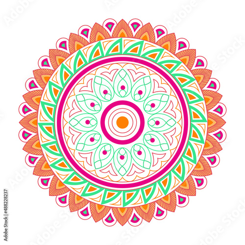 Mandala. Round ornament floral pattern. Decorative element. Oriental motif. vector in illustration