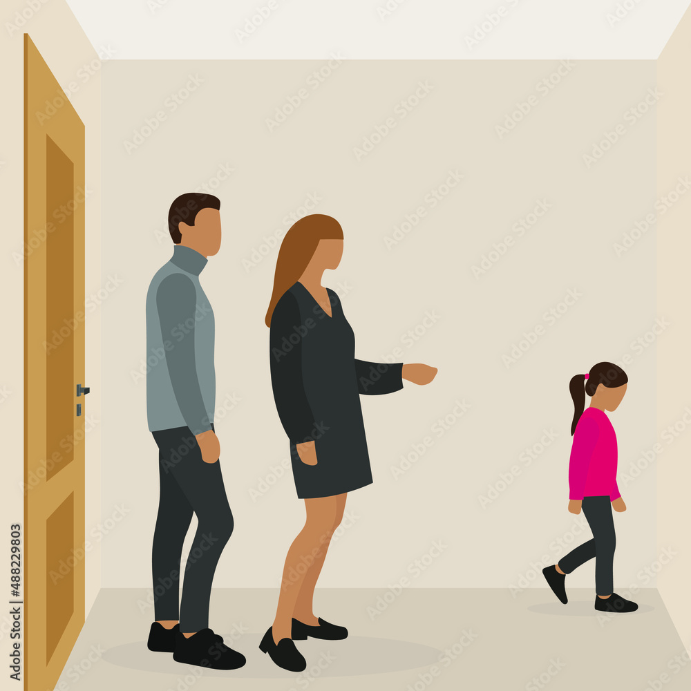 Parents put their daughter in a corner Parents put their daughter in a corner