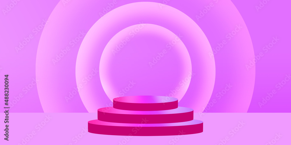 Fototapeta premium Beautiful Soft 3D Rendered Podium with Light Glow and Empty Space. Modern Free space backdrop for fashion products