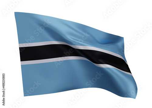 Free Download 3d flag of Botswana isolated against white background. 3d rendering. - GFXLoad
