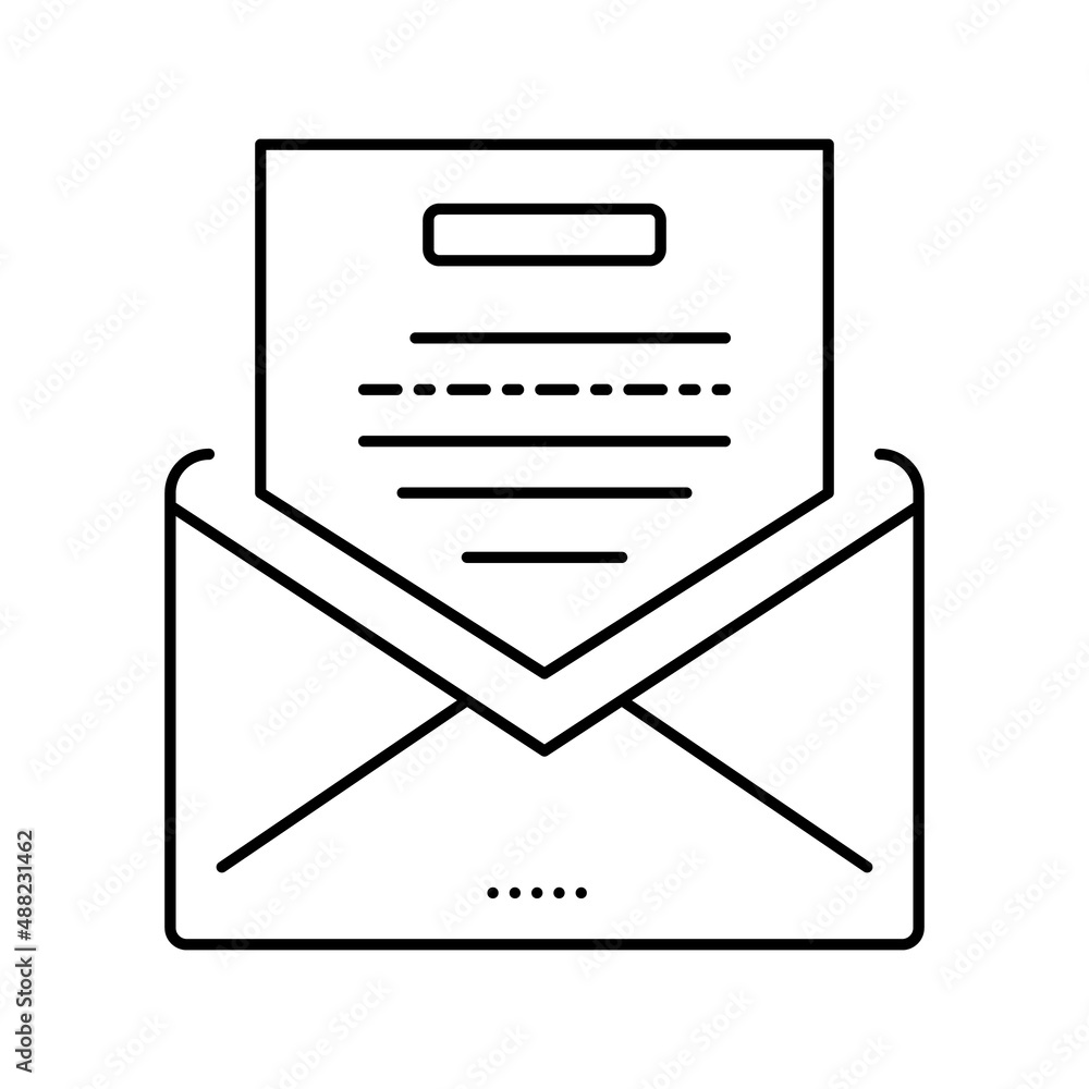 thanks message letter line icon vector illustration thanks message letter line icon vector illustration