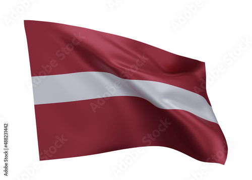 Free Download 3d flag of Latvia isolated against white background. 3d rendering. - GFXLoad