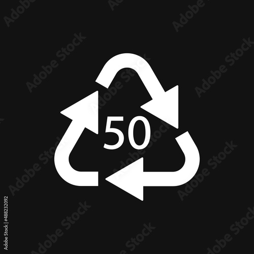 Bio material recycling code 50 FOR. Vector Illustration