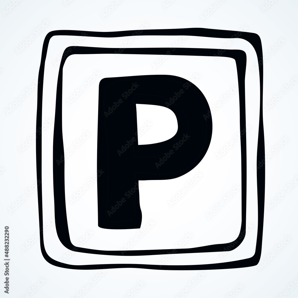 Road sign parking. Vector drawing Road sign parking. Vector drawing