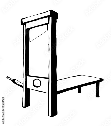 The ancient guillotine. Vector drawing