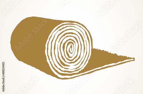 Rolled straw roll. Vector drawing