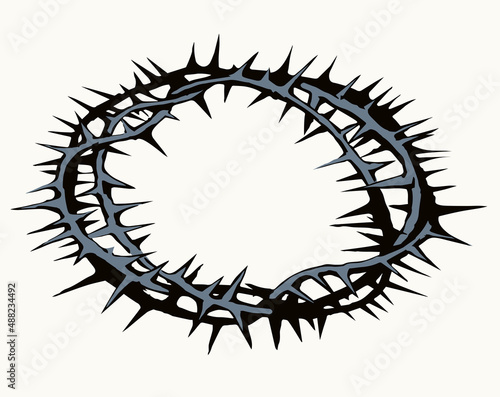Crown of thorns. Vector drawing frame
