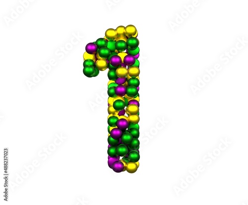 Mardi Gras Bead Themed Font Number 1