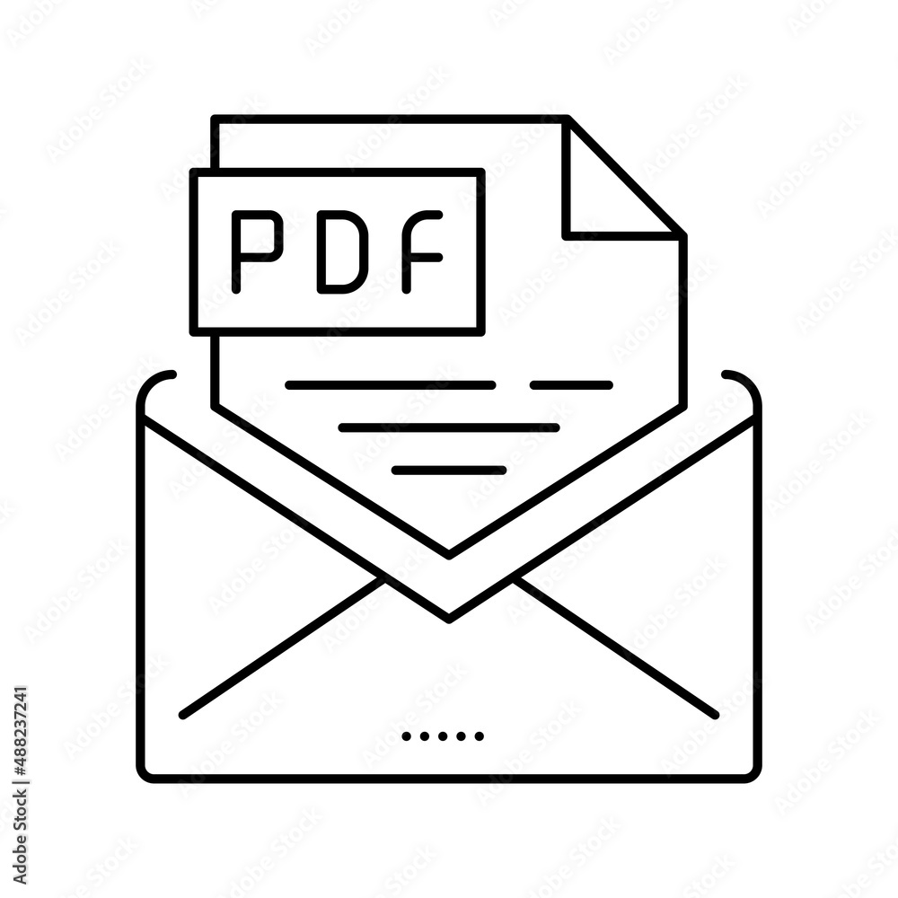 sending pdf file line icon vector illustration sending pdf file line icon vector illustration