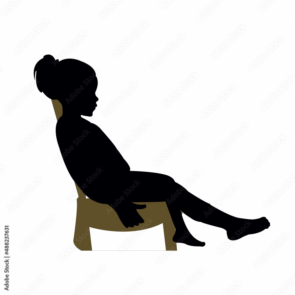 a girl sitting on chair, silhouette vector a girl sitting on chair, silhouette vector