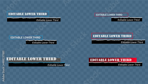 Modern lower thirds.Clean tear paper effect lower third