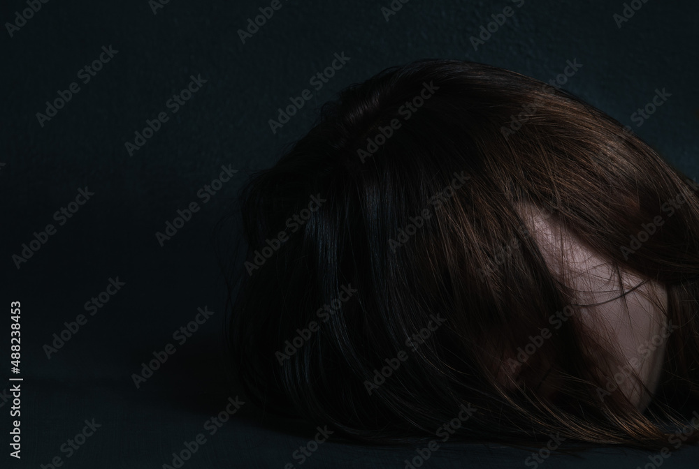 Portrait of a young girl in the dark Portrait of a young girl in the dark
