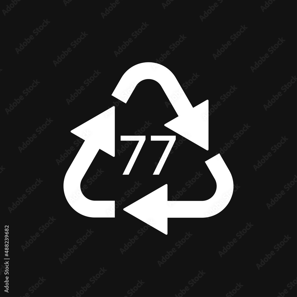 Copper Coated Glass. Glass recycling code 77 GL. Vector illustration Copper Coated Glass. Glass recycling code 77 GL. Vector illustration