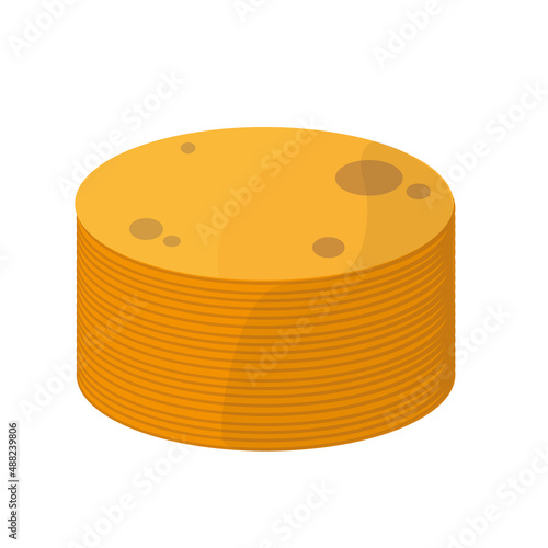 Pancakes vector simple flat icon. Baking crepes. Breakfast concept. Cartoon icon isolated on background.