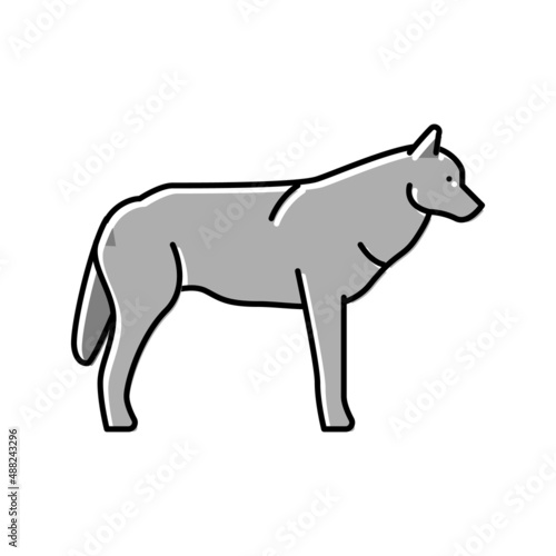 wolf wild animal color icon vector illustration
