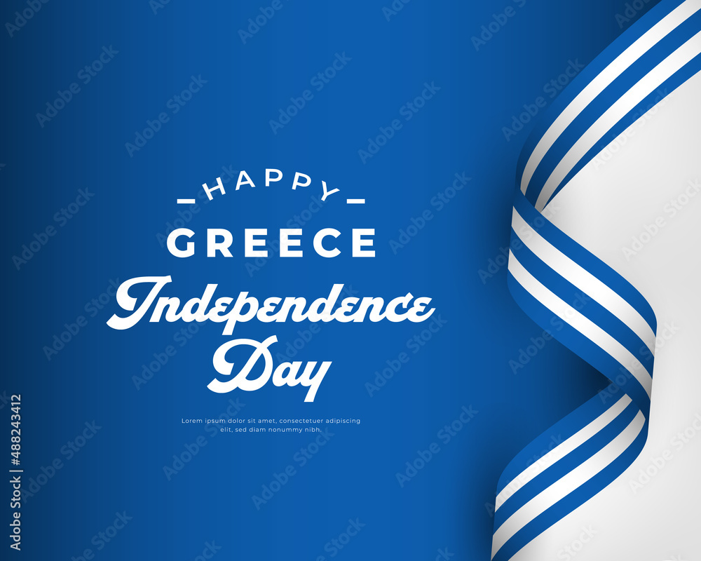 Happy Greece Independence Day March 25th Celebration Vector Design Illustration. Template for Poster, Banner, Advertising, Greeting Card or Print Design Element Happy Greece Independence Day March 25th Celebration Vector Design Illustration. Template for Poster, Banner, Advertising, Greeting Card or Print Design Element