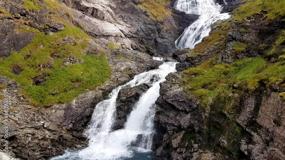 Kjosfossen waterfall in Aurland, Norway Kjosfossen waterfall in Aurland, Norway