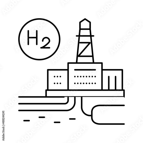 factory hydrogen line icon vector illustration