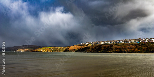Storm over coastline
