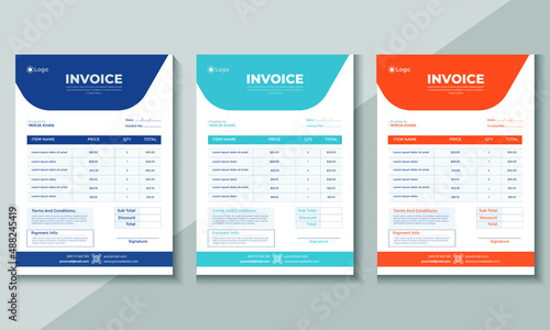 Awesome business invoice with modern and simple design.