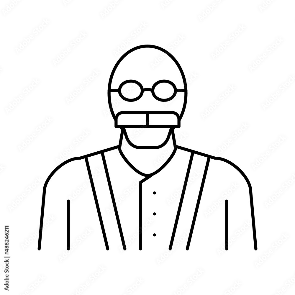 labor teacher line icon vector illustration labor teacher line icon vector illustration