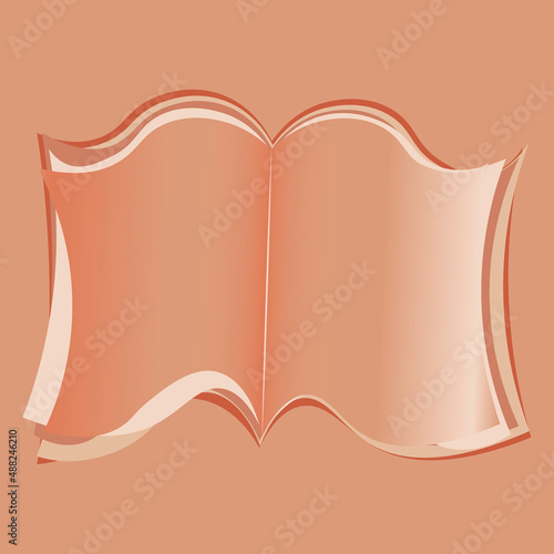 Illustration on a square background - open book, reading, literature. Design element of books, notebooks, postcards, interior items. Wallpapers, textiles, packaging, background for a website, mobile