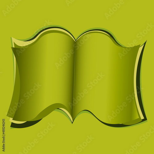 Illustration on a square background - open book, reading, literature. Design element of books, notebooks, postcards, interior items. Wallpapers, textiles, packaging, background for a website, mobile