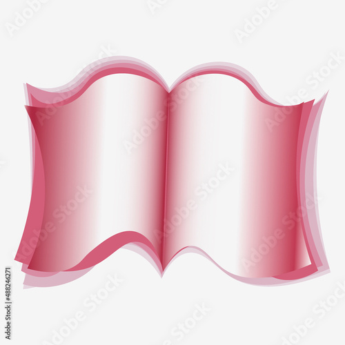Illustration on a square background - open book, reading, literature. Design element of books, notebooks, postcards, interior items. Wallpapers, textiles, packaging, background for a website, mobile