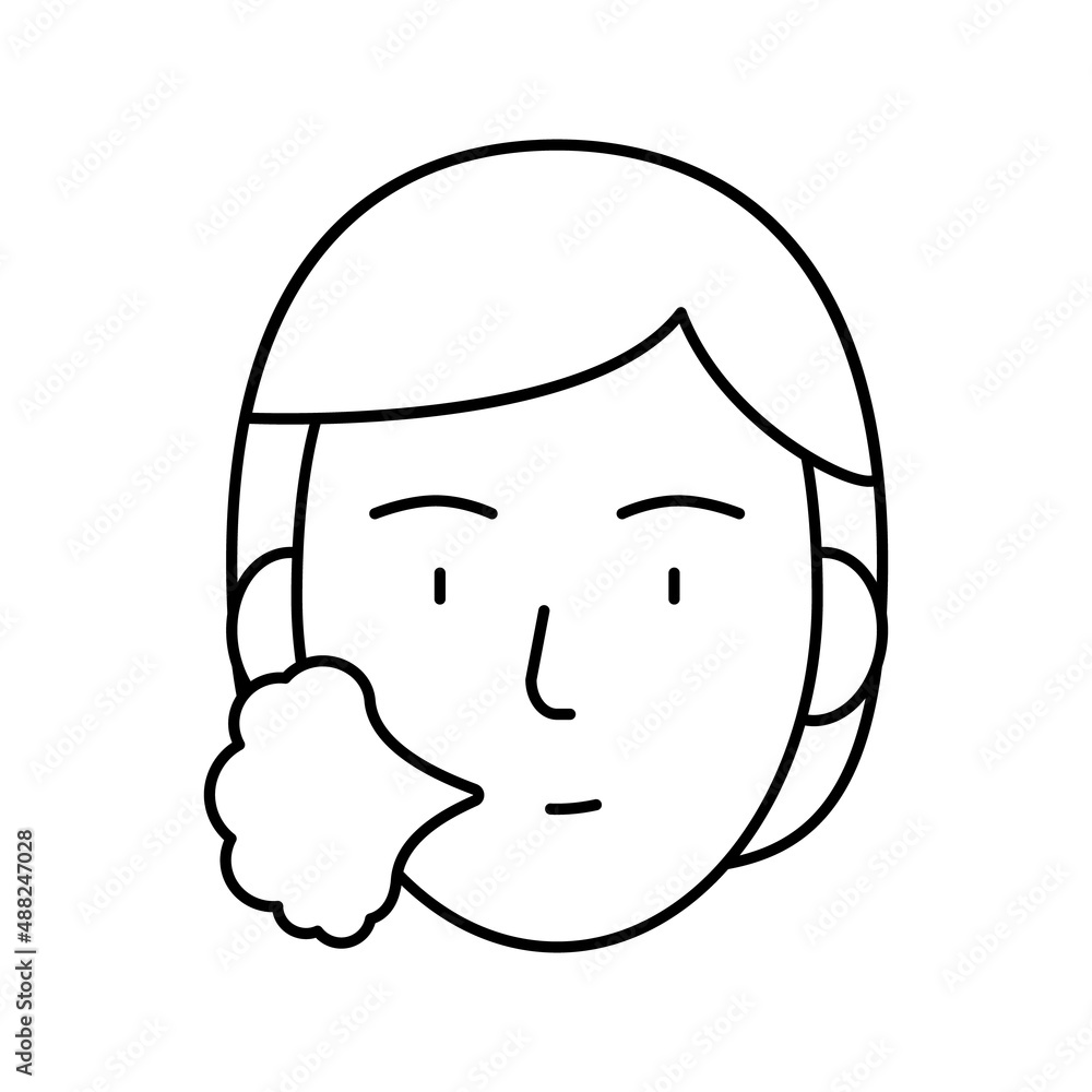 human sneezing line icon vector illustration human sneezing line icon vector illustration
