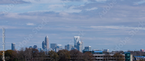 Charlotte Uptown from CLT Airport overlook