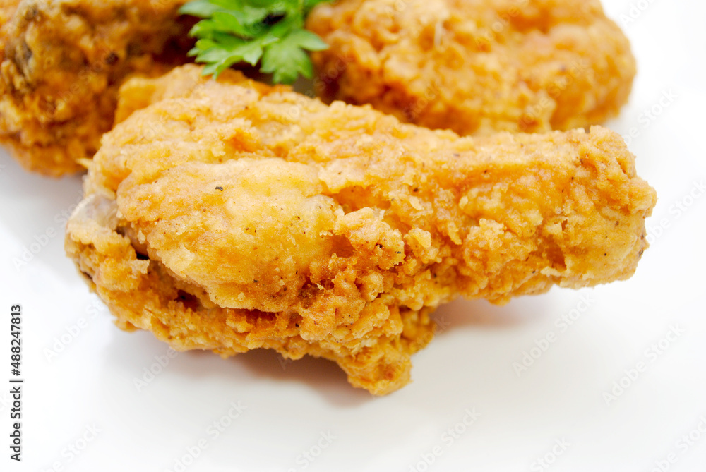 A Close up of a Crispy Southern Fried Chicken Leg A Close up of a Crispy Southern Fried Chicken Leg