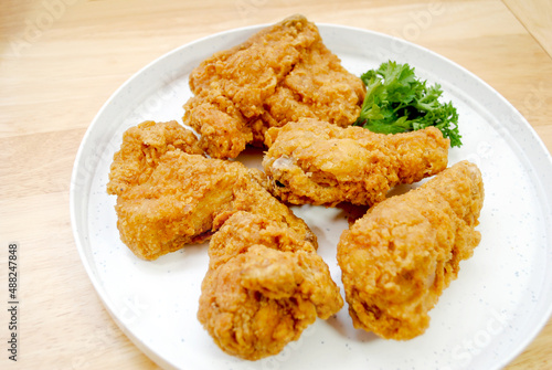 Southern Fried Chicken Pieces on a Plate