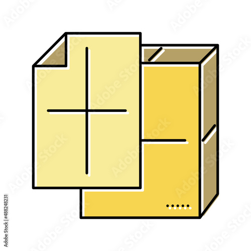 manilla paper color icon vector illustration