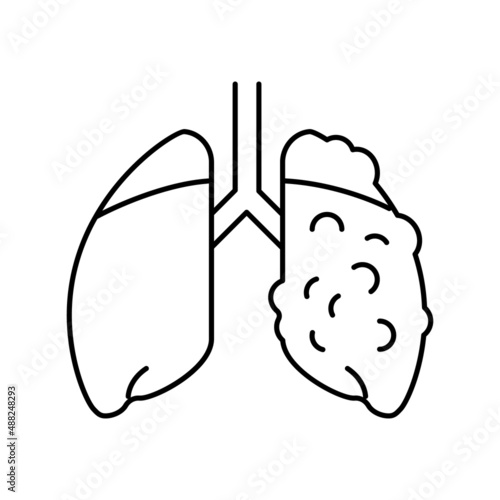 ards respiratory disease line icon vector illustration