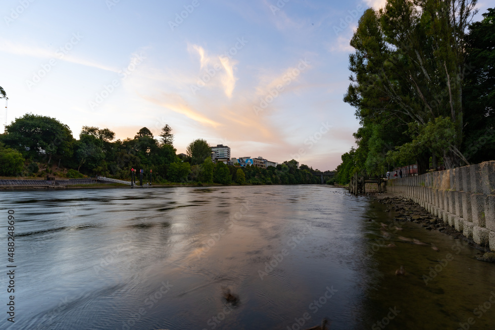 Dusk along the Waikato River in Hamilton, New Zealand Dusk along the Waikato River in Hamilton, New Zealand