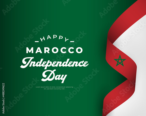 Happy Marocco Independence Day November 18th Celebration Vector Design Illustration. Template for Poster, Banner, Advertising, Greeting Card or Print Design Element